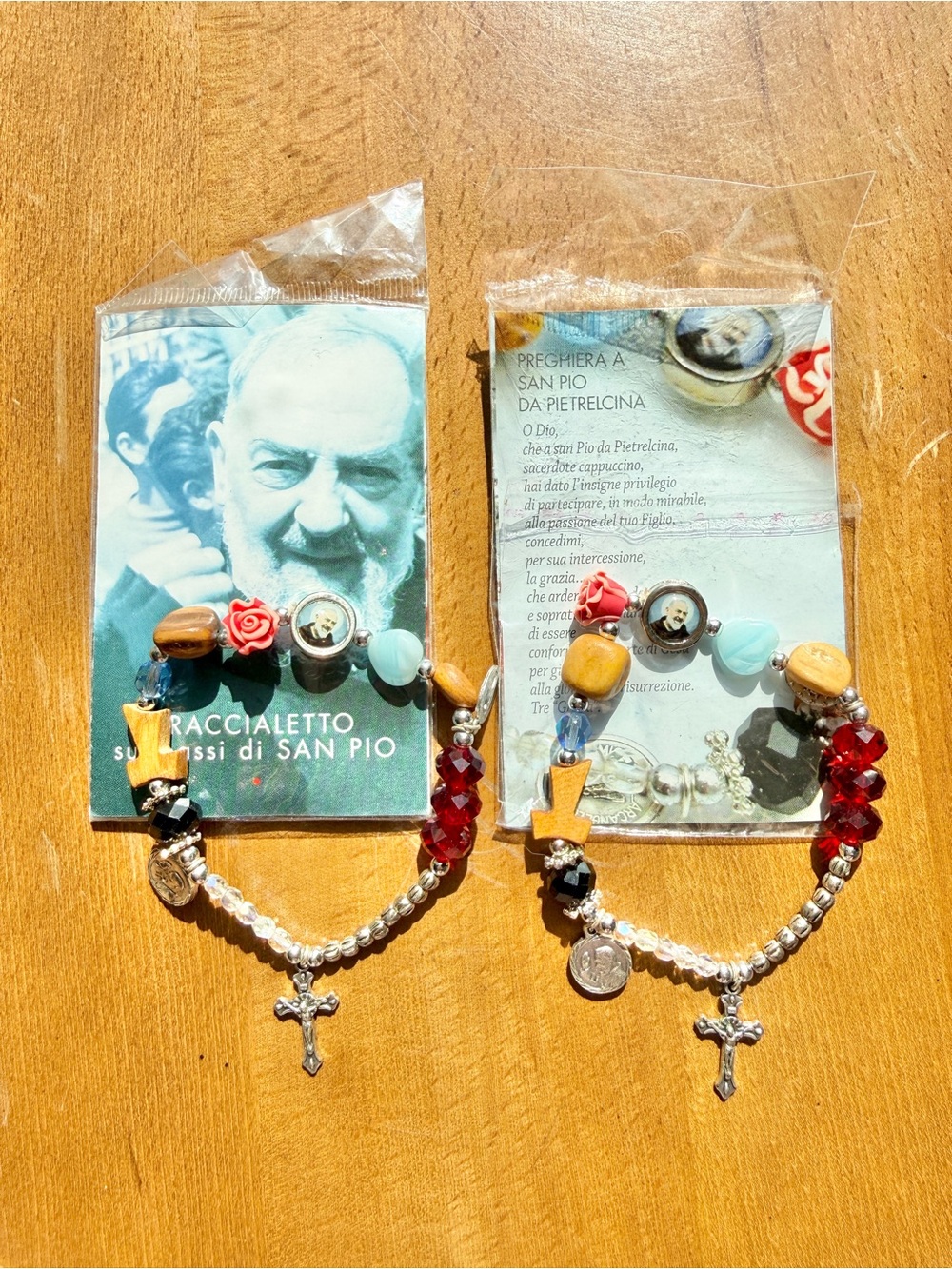 Padre Pio of Pietrelcina Catholic Stretch Bracelets Set of 2 New